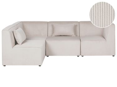 Modulaire hoekbank 4-zits LEMVIG Corduroy Beige rechtszijdig