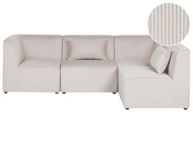 Modulaire hoekbank 4-zits LEMVIG Corduroy Beige linkszijdig