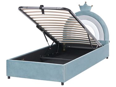 Kinderbed met opbergruimte Kroon Fluweel GRISETOT 90 x 200 cm Blauw