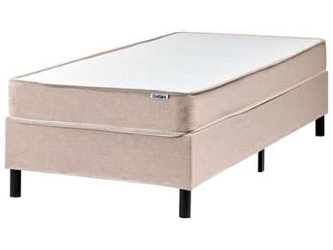 Lit boxspring sans tête de lit Tissu COUNTESS 90 x 200 cm Beige
