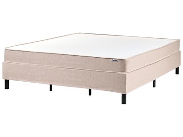 Lit boxspring sans tête de lit Tissu COUNTESS 180 x 200 cm Beige