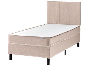 Lit Boxspring Tissu COUNTESS 90 x 200 cm Beige