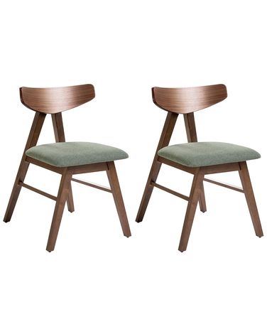 Lot de 2 chaises de salle à manger LACOTA Bois Marron/vert