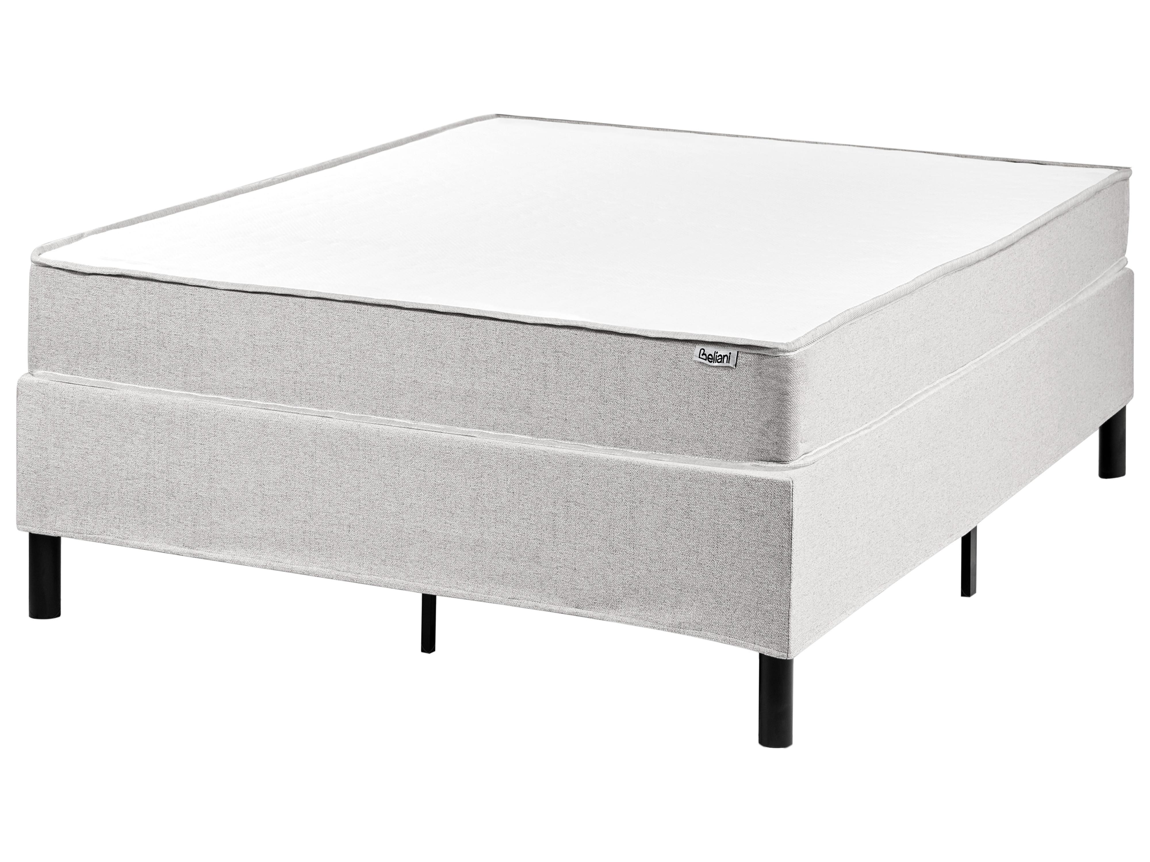 Lit boxspring sans tête de lit Tissu COUNTESS 120 x 200 cm Gris clair
