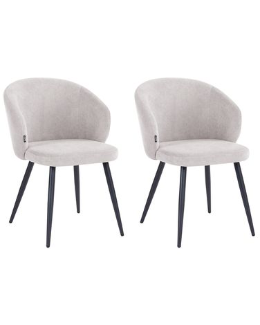 Lot de 2 chaises de salle à manger MOUNDVILLE Tissu Blanc cassé