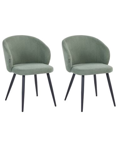 Lot de 2 chaises de salle à manger MOUNDVILLE Tissu Vert clair