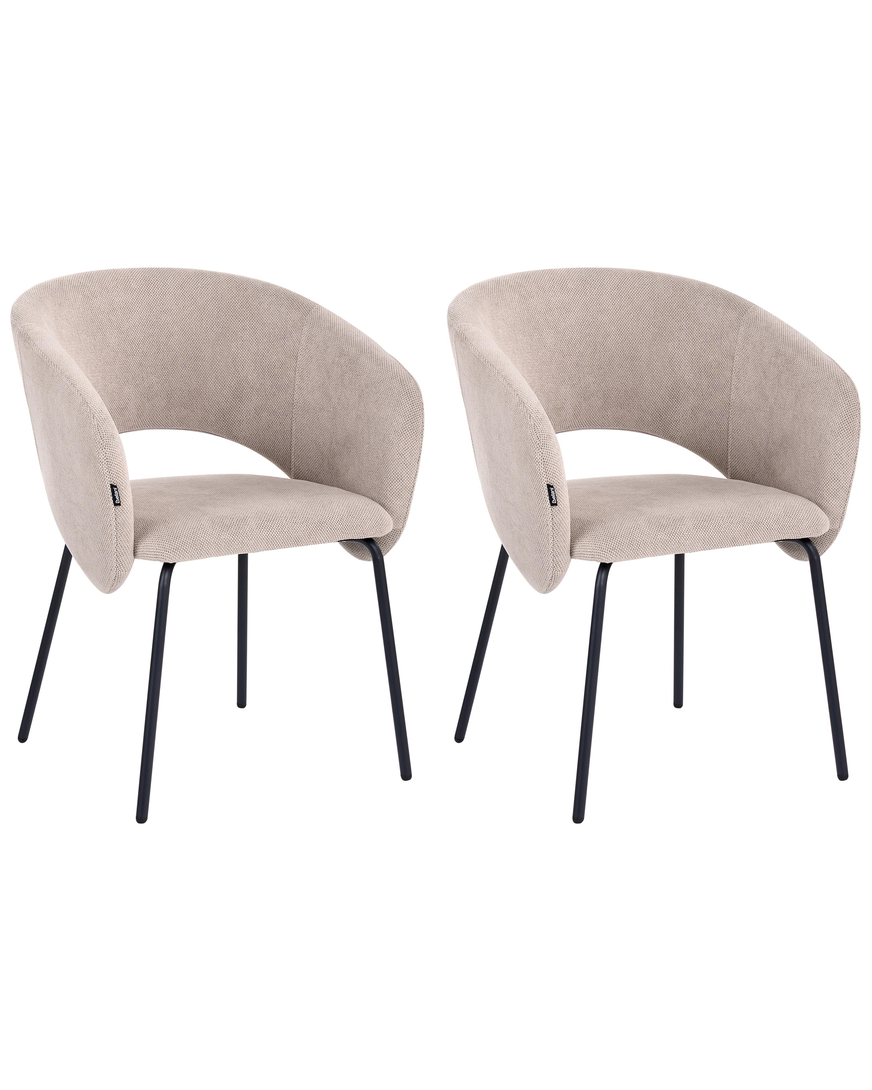 Lot de 2 chaises de salle à manger BLAKELY Tissu Taupe