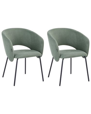 Lot de 2 chaises de salle à manger BLAKELY Tissu Vert clair