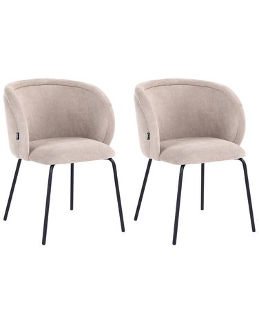 Lot de 2 chaises de salle à manger SARASOTA Tissu Taupe