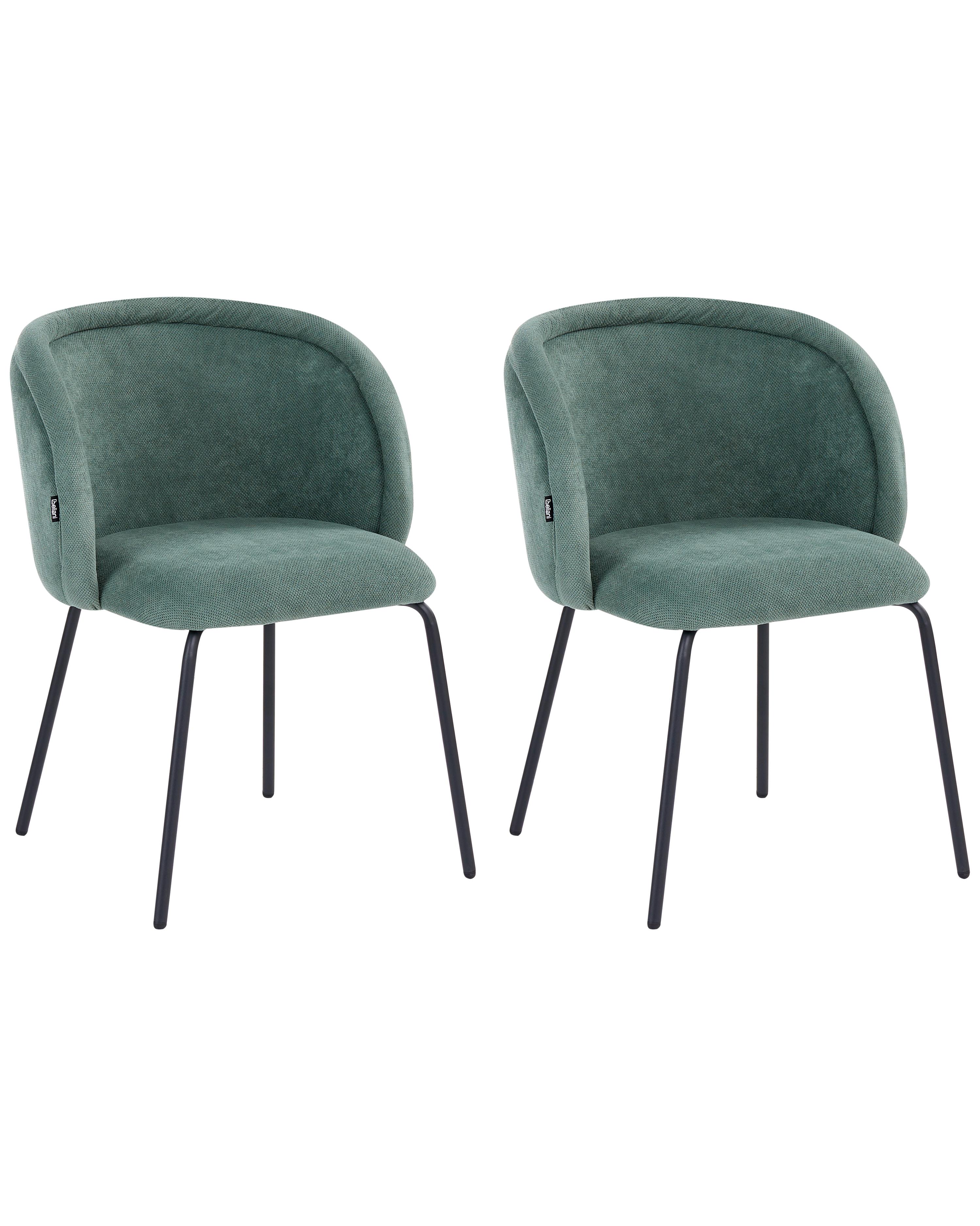 Lot de 2 chaises de salle à manger SARASOTA Tissu Vert clair