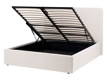 Lit ottoman Tissu BRENON 140 x 200 cm Beige clair