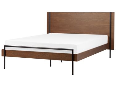 Lit avec sommier LIBERMONT 140 x 200 cm Frêne foncé