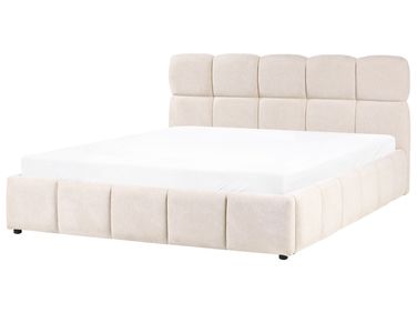 Lit ottoman Tissu NOYON 180 x 200 cm Beige clair