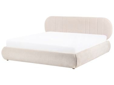Lit ottoman Tissu CAMPAN 180 x 200 cm Beige clair