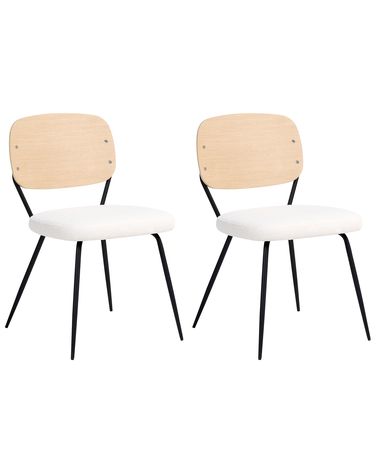Lot de 2 chaises de salle à manger EILEEN Blanc cassé