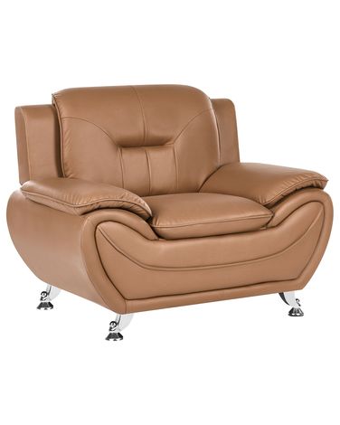 Fauteuil LEIRA Kunstleer Goudbruin