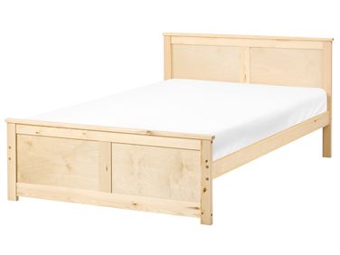 Lit avec sommier Bois de pin DAUPHIN 120 x 200 cm Marron clair