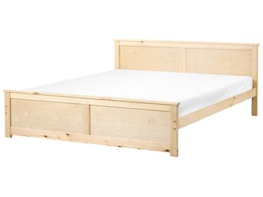Lit avec sommier Bois de pin DAUPHIN 180 x 200 cm Marron clair