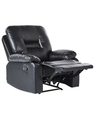 Relaxfauteuil BERGEN inclusief voetensteun Kunstleer Zwart