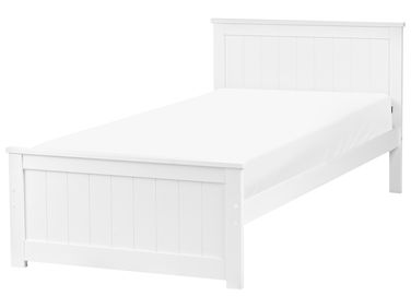 Lit avec sommier Bois de pin SABRAN 90 x 200 cm Blanc