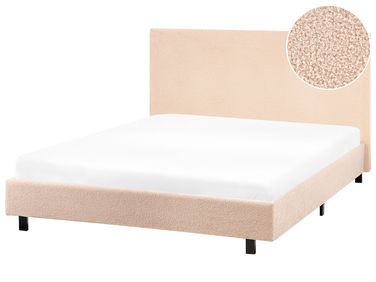 Lit avec sommier Bouclé ALBI 120 x 200 cm Beige