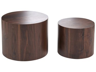 Lot de 2 tables basses MANTI Marron foncé