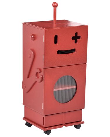 Kast EDGAR 89 cm Rood met wielen
