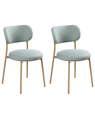 Lot de 2 chaises de salle à manger CASEY Tissu Vert menthe