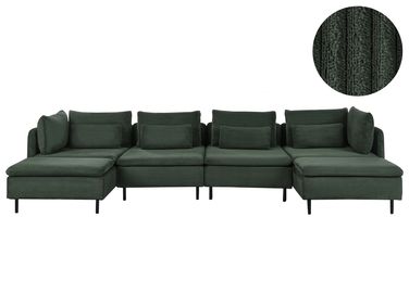 Modulaire U-vormige bank 4-zits EGERIS Corduroy Donkergroen