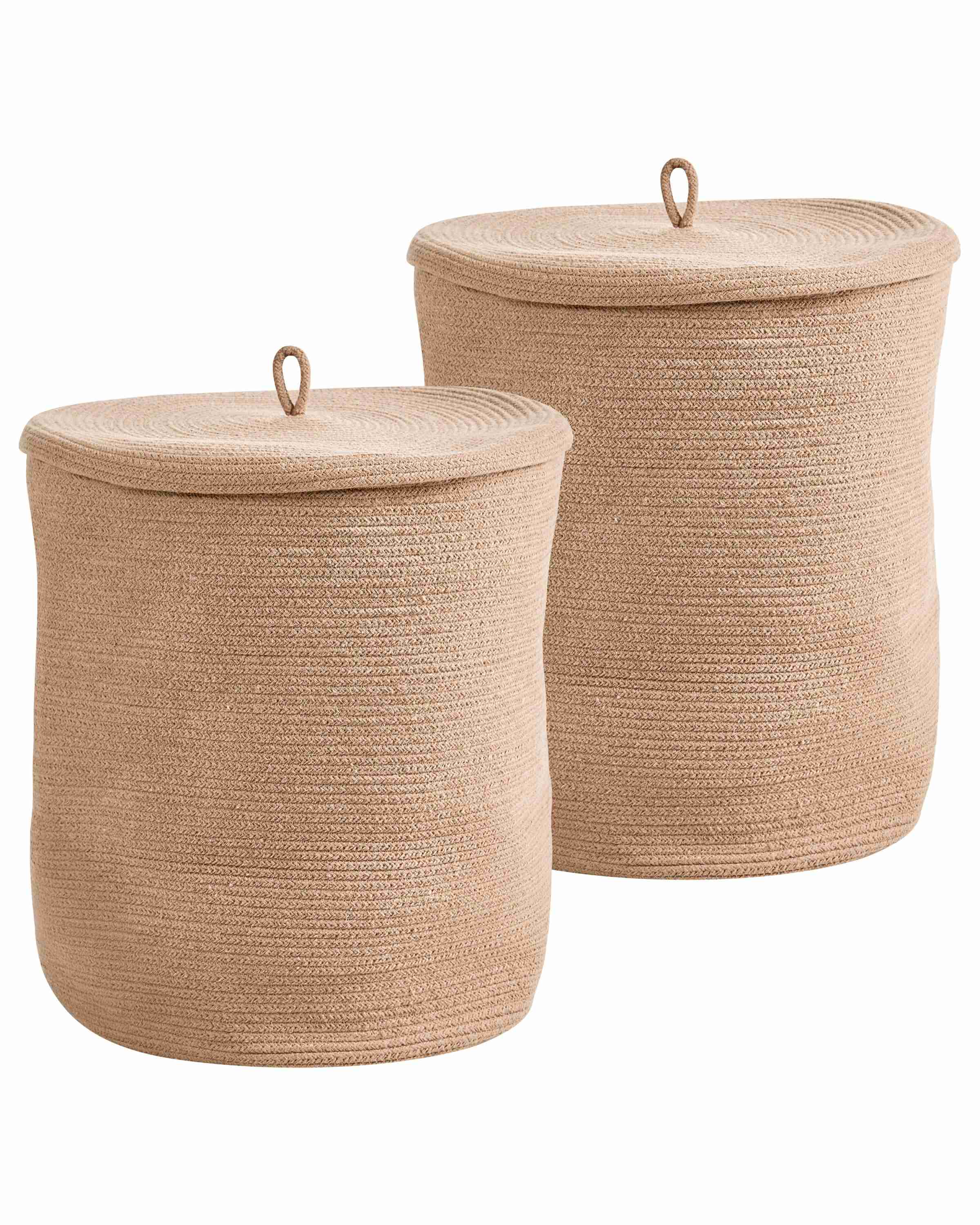 Lot de 2 paniers SILOPI Coton Beige