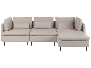 Modulaire hoekbank 3-zits EGERIS Stof Beige linkszijdig