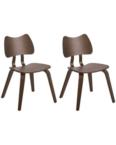 Lot de 2 chaises de salle à manger DIANA Bois Marron foncé