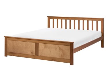 Lit avec sommier Bois de pin OLENDON 140 x 200 cm Marron
