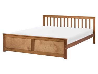 Lit avec sommier Bois de pin OLENDON 160 x 200 cm Marron