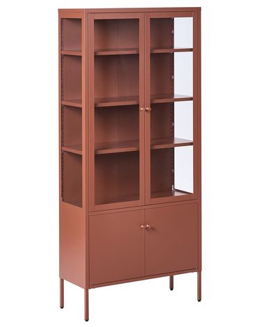 Glazen vitrinekast OXTED Metaal 80 cm Goudbruin