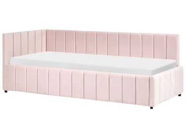 Lit de jour Velours LISIEUX 90 x 200 cm Rose pastel