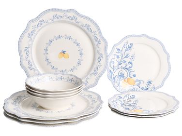 Set de 12 couverts de table LOVAGE Porcelaine Blanc