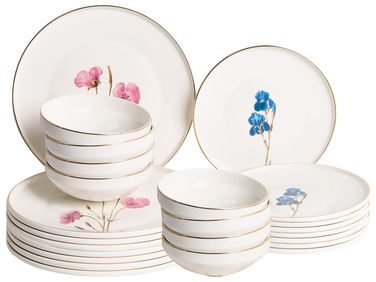 Set de 24 couverts de table HYSSOP Porcelaine Blanc