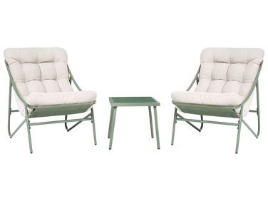 Garden Lounge Set with Table 2 Seater MOLVENO Metal Beige/ Green