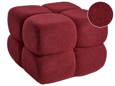 Poef CALIENTE Bouclé Donkerrood