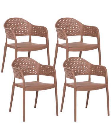 Lot de 4 chaises NARINO Marron