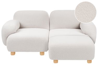 Modulaire bank 2-zits AMLI Bouclé Gebroken wit met ottomaan