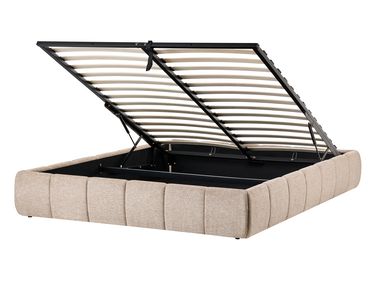 Lit ottoman sans tête de lit Tissu GENAS 140 x 200 cm Beige