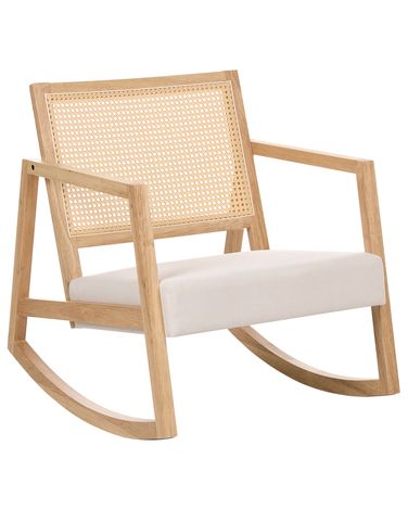Schommelstoel LEIDY Hout Lichtbruin/lichtbeige