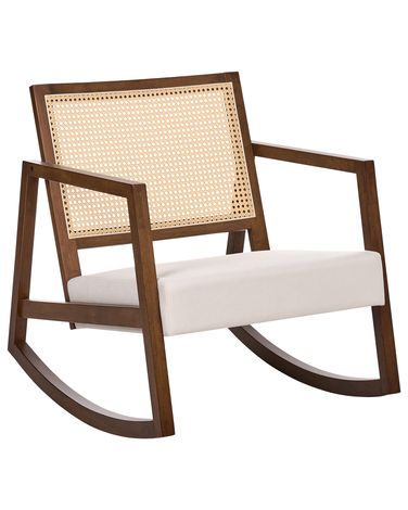 Schommelstoel LEIDY Hout Bruin/lichtbeige
