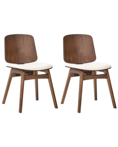 Lot de 2 chaises de salle à manger CHARLESTON Bois Marron/beige clair