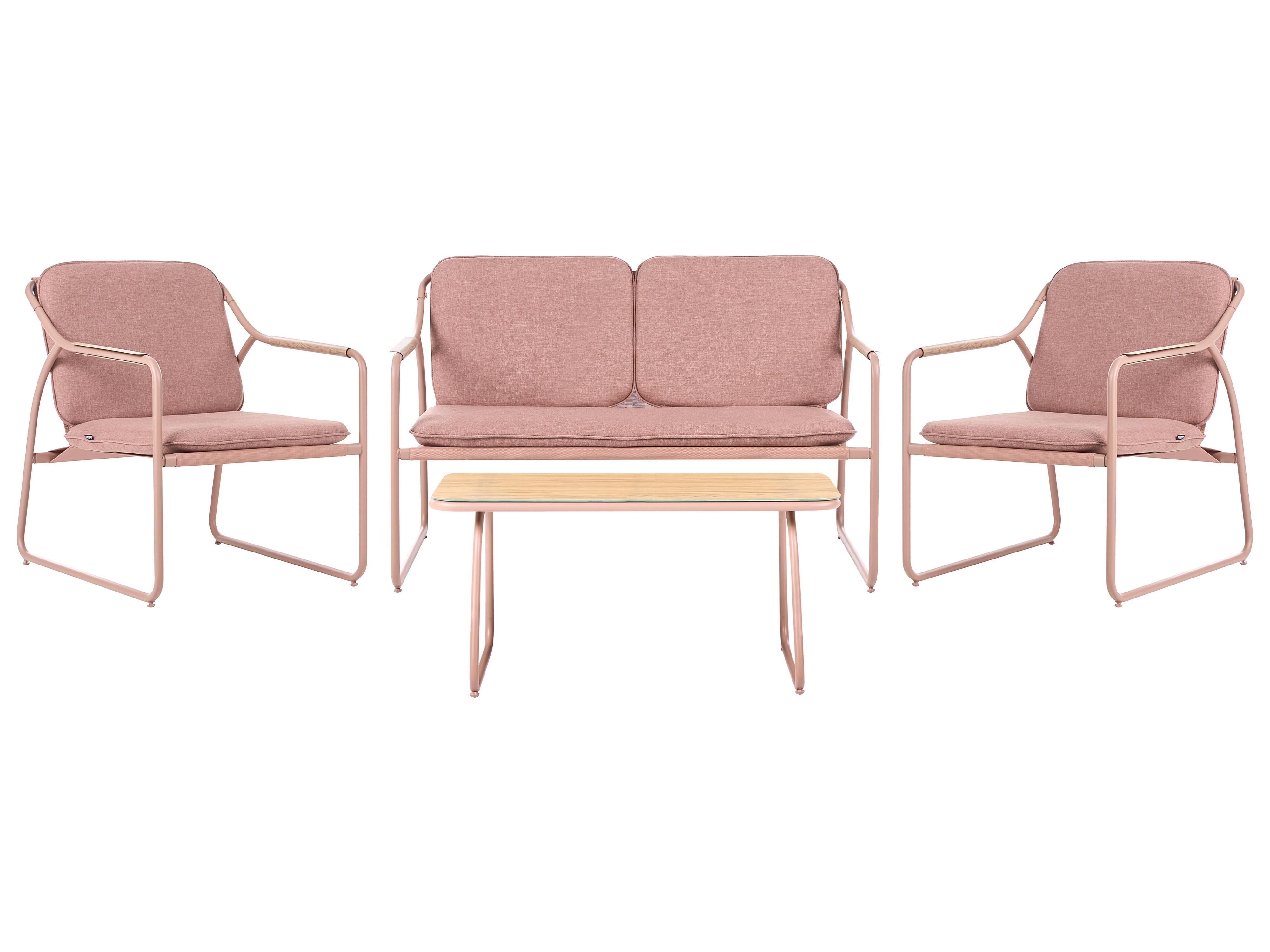 Loungeset met tafel 4-zits CALASCIO Metaal Bruin