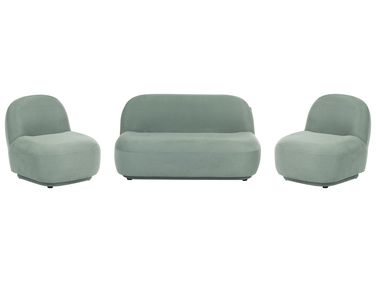 Living Room Set 4 Seater LOVBERG Fabric Light Green