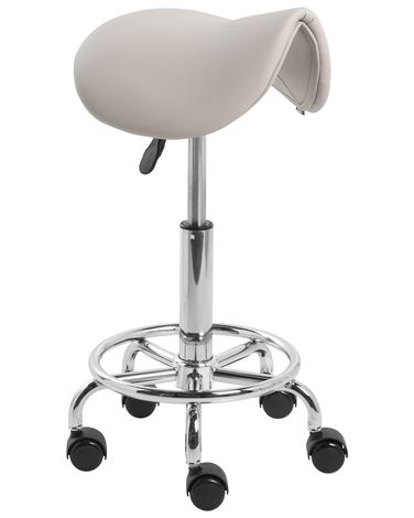 Saddle Stool DUMONT Faux Leather Taupe