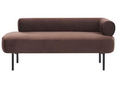 Right-Hand Chaise Longue MIRMANDE Velvet Dark Brown